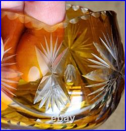 Coupe Cristal Taillé Doublée St Louis Baccarat Vsl Art Deco 1950