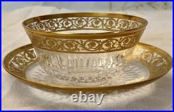 Coupe Et Assiette En Cristal Et Or De St Louis Thistle