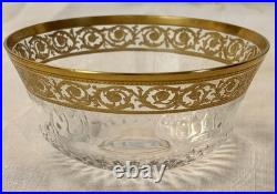 Coupe Et Assiette En Cristal Et Or De St Louis Thistle