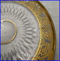 Coupe Et Assiette En Cristal Et Or De St Louis Thistle