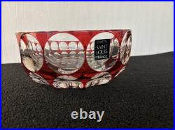 Coupe en cristal de Saint Louis overlay rouge diamètre 22 cm Coupe en cristal de Saint Louis overlay rouge diamètre 22 cm
