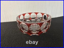 Coupe en cristal de Saint Louis overlay rouge diamètre 22 cm Coupe en cristal de Saint Louis overlay rouge diamètre 22 cm