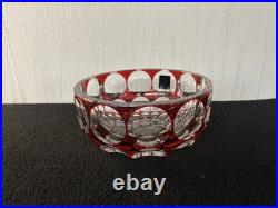 Coupe en cristal de Saint Louis overlay rouge diamètre 22 cm Coupe en cristal de Saint Louis overlay rouge diamètre 22 cm