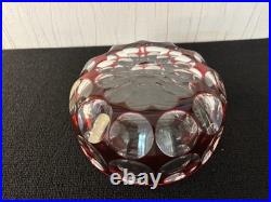 Coupe en cristal de Saint Louis overlay rouge diamètre 22 cm Coupe en cristal de Saint Louis overlay rouge diamètre 22 cm