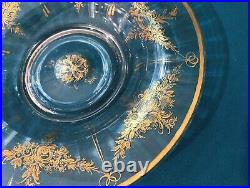 Coupe en cristal soufflé 19eme XIX décor rehaussé à l'or fin Baccarat St Louis