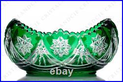 Coupe ovale verte par Saint-Louis. Green oval bowl by Saint-Louis