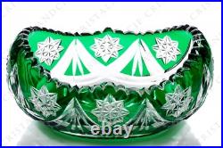Coupe ovale verte par Saint-Louis. Green oval bowl by Saint-Louis