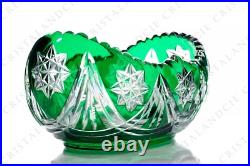 Coupe ovale verte par Saint-Louis. Green oval bowl by Saint-Louis