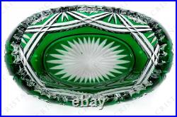 Coupe ovale verte par Saint-Louis. Green oval bowl by Saint-Louis