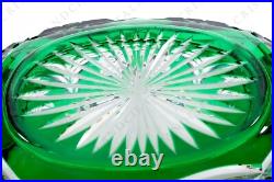 Coupe ovale verte par Saint-Louis. Green oval bowl by Saint-Louis