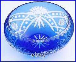 Coupe/plat en cristal couleur bleu et transparent Saint-Louis, baccarat