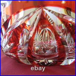 Coupe saladier centre de table en cristal de saint louis de couleur rouge Ø 22,5