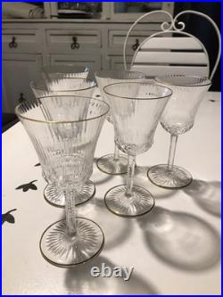 Cristal De St Louis 6 Verres À Vin Blanc Modèle Apollo Filet Or