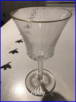 Cristal De St Louis 6 Verres À Vin Blanc Modèle Apollo Filet Or