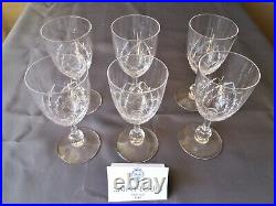 Cristal SAINT LOUIS 6 verres a vin (16 cm) Signés PARFAIT ETAT