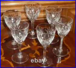Cristal Saint Louis 6 verres a eau modèle chantilly Hauteur 17,6 cm estampillé