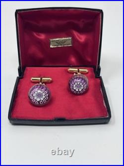 Cristal Saint Louis Bouton De Manchettes Presse Papier Sulfure