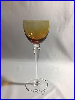 Cristal Saint Louis France 8 Verres à vin de couleur