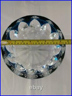 Cristal Saint-Louis France très grande coupe bleu en cristal en parfait état Cristal Saint-Louis France très grande coupe bleu en cristal en parfait état