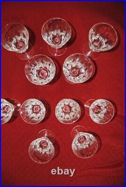 Cristal Saint Louis Joli Lot 6 Verres A Vin Et 5 Verres A Eau Modele Jersey