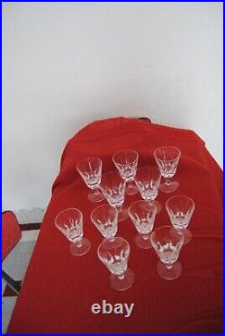 Cristal Saint Louis Joli Lot 6 Verres A Vin Et 5 Verres A Eau Modele Jersey