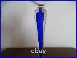 Cristal Saint Louis Rare verre à eau pied filigrané bleu signé 21,5 cm Lot 1