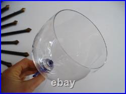 Cristal Saint Louis Rare verre à eau pied filigrané bleu signé 21,5 cm Lot 1