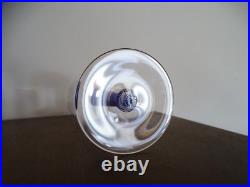 Cristal Saint Louis Rare verre à vin pied filigrané bleu signé 19,5 cm Lot 4