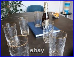 Cristal Saint Louis Virginia filet or. 6 verres/chopes H13,9cm. Highball crystal Cristal Saint Louis Virginia filet or. 6 verres/chopes H13,9cm. Highball crystal
