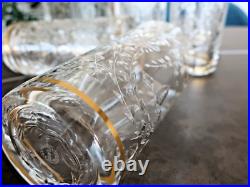 Cristal Saint Louis Virginia filet or. 6 verres/chopes H13,9cm. Highball crystal Cristal Saint Louis Virginia filet or. 6 verres/chopes H13,9cm. Highball crystal