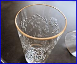 Cristal Saint Louis Virginia filet or. 6 verres/chopes H13,9cm. Highball crystal Cristal Saint Louis Virginia filet or. 6 verres/chopes H13,9cm. Highball crystal