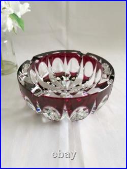 Cristal Saint-Louis grand vide-poche cendrier rouge 17cm Ambassadeur mauve Cristal Saint-Louis grand vide-poche cendrier rouge 17cm Ambassadeur mauve