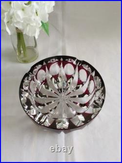 Cristal Saint-Louis grand vide-poche cendrier rouge 17cm Ambassadeur mauve Cristal Saint-Louis grand vide-poche cendrier rouge 17cm Ambassadeur mauve