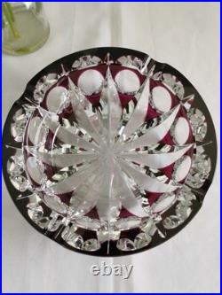 Cristal Saint-Louis grand vide-poche cendrier rouge 17cm Ambassadeur mauve
