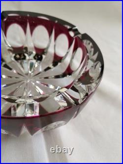Cristal Saint-Louis grand vide-poche cendrier rouge 17cm Ambassadeur mauve