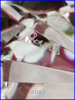 Cristal Saint-Louis grand vide-poche cendrier rouge 17cm Ambassadeur mauve