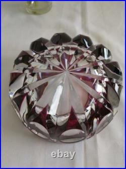 Cristal Saint-Louis grand vide-poche cendrier rouge 17cm Ambassadeur mauve