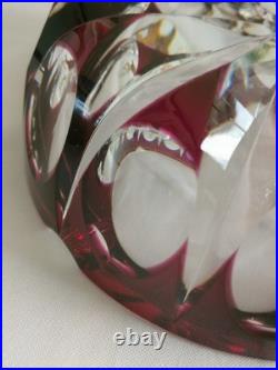 Cristal Saint-Louis grand vide-poche cendrier rouge 17cm Ambassadeur mauve
