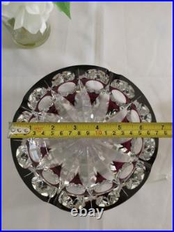 Cristal Saint-Louis grand vide-poche cendrier rouge 17cm Ambassadeur mauve
