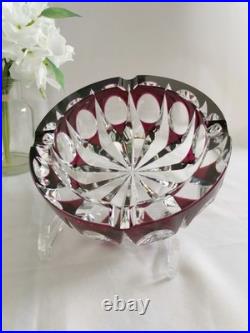 Cristal Saint-Louis grand vide-poche cendrier rouge 17cm Ambassadeur mauve