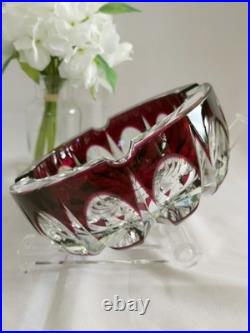 Cristal Saint-Louis grand vide-poche cendrier rouge 17cm Ambassadeur mauve Cristal Saint-Louis grand vide-poche cendrier rouge 17cm Ambassadeur mauve