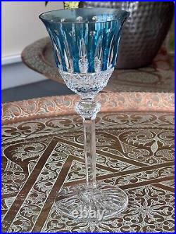 Cristal Saint Louis verre à porto/apéritif Tommy bleu signé t. Bon état 16,5 cm