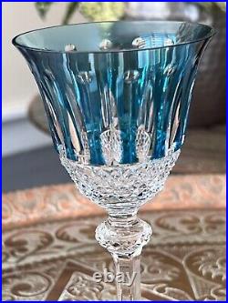 Cristal Saint Louis verre à porto/apéritif Tommy bleu signé t. Bon état 16,5 cm