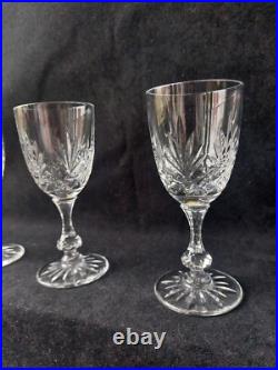 Cristal St Louis 9 Verres A Vin Blanc Massenet Pied Taillé Etoile (A8)