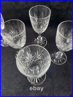 Cristal St Louis 9 Verres A Vin Blanc Massenet Pied Taillé Etoile (A8)