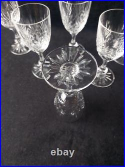 Cristal St Louis 9 Verres A Vin Blanc Massenet Pied Taillé Etoile (A8)