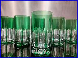 Cristal St Louis Doublé 6x Chopes Verre Modèle Djerbre Rabat Couleur Vert 13cm