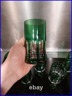 Cristal St Louis Doublé 6x Chopes Verre Modèle Djerbre Rabat Couleur Vert 13cm