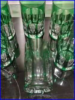 Cristal St Louis Doublé 6x Chopes Verre Modèle Djerbre Rabat Couleur Vert 13cm