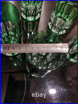 Cristal St Louis Doublé 6x Chopes Verre Modèle Djerbre Rabat Couleur Vert 13cm